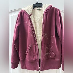 Eddie Bauer Maroon Jacket with Cream Lining